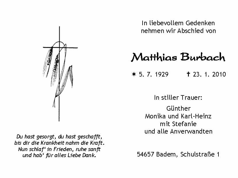 Herr Matthias Burbach