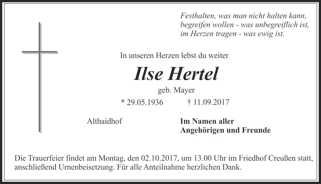 Frau Ilse Hertel