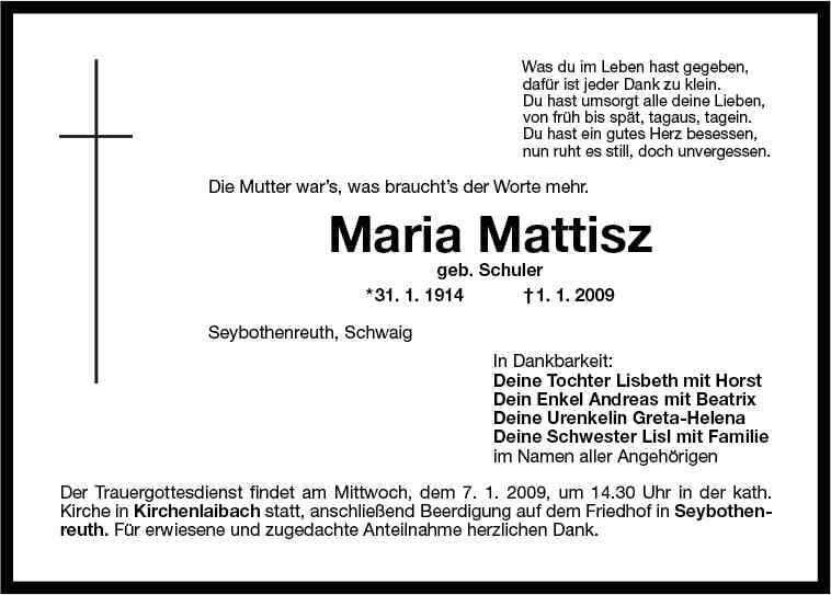 Frau Maria Mattisz