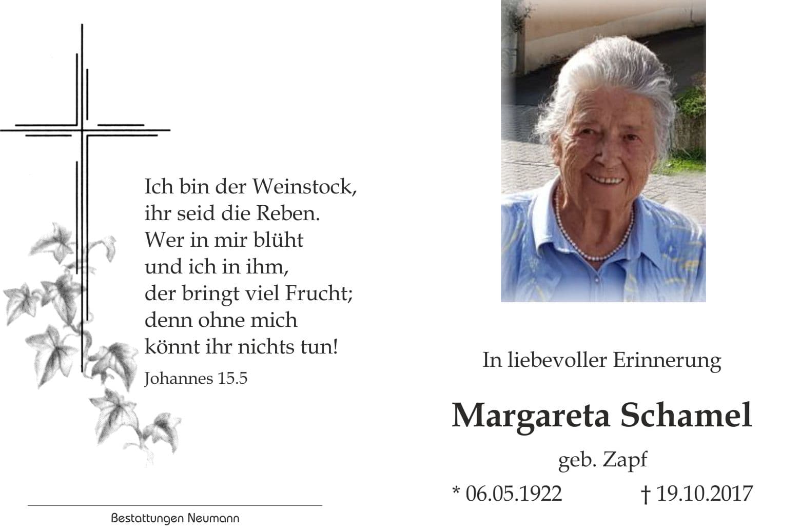 Frau Margareta Schamel