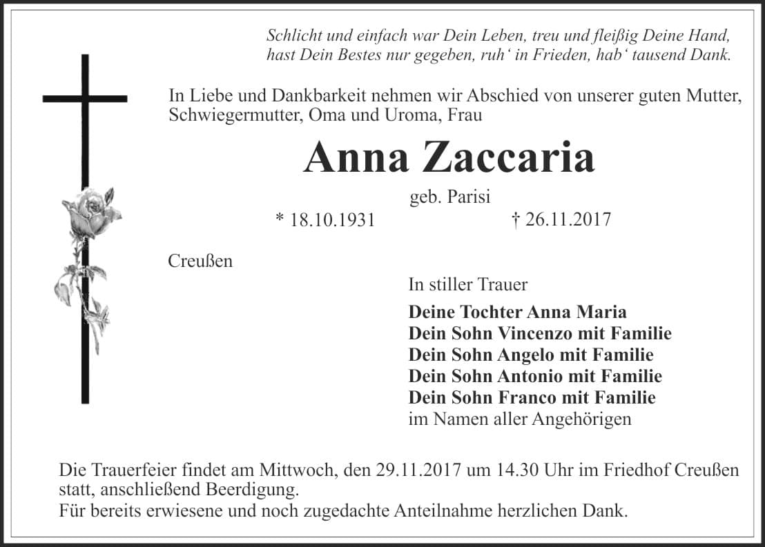 Frau Anna Zaccaria