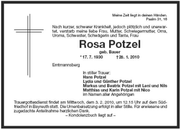 Frau Rosa Potzel