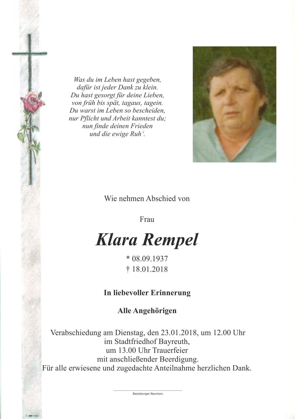 Frau Klara Rempel
