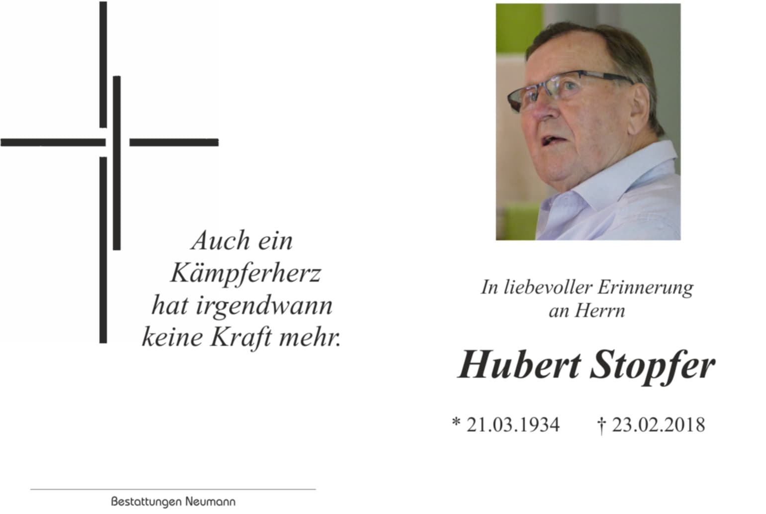 Herr Hubert Stopfer