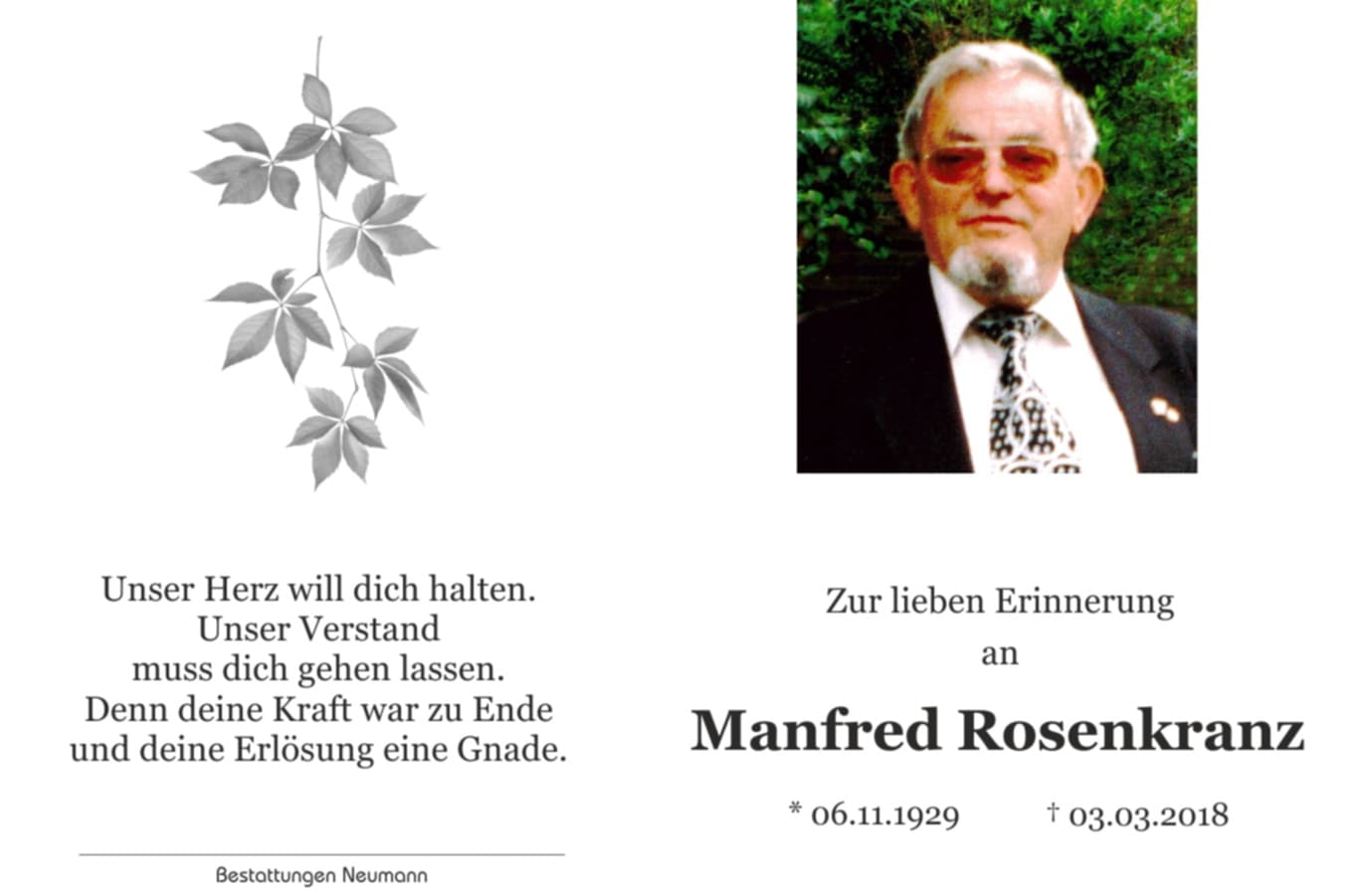 Herr Manfred Rosenkranz