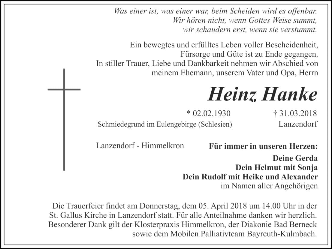 Herr Heinz Hanke