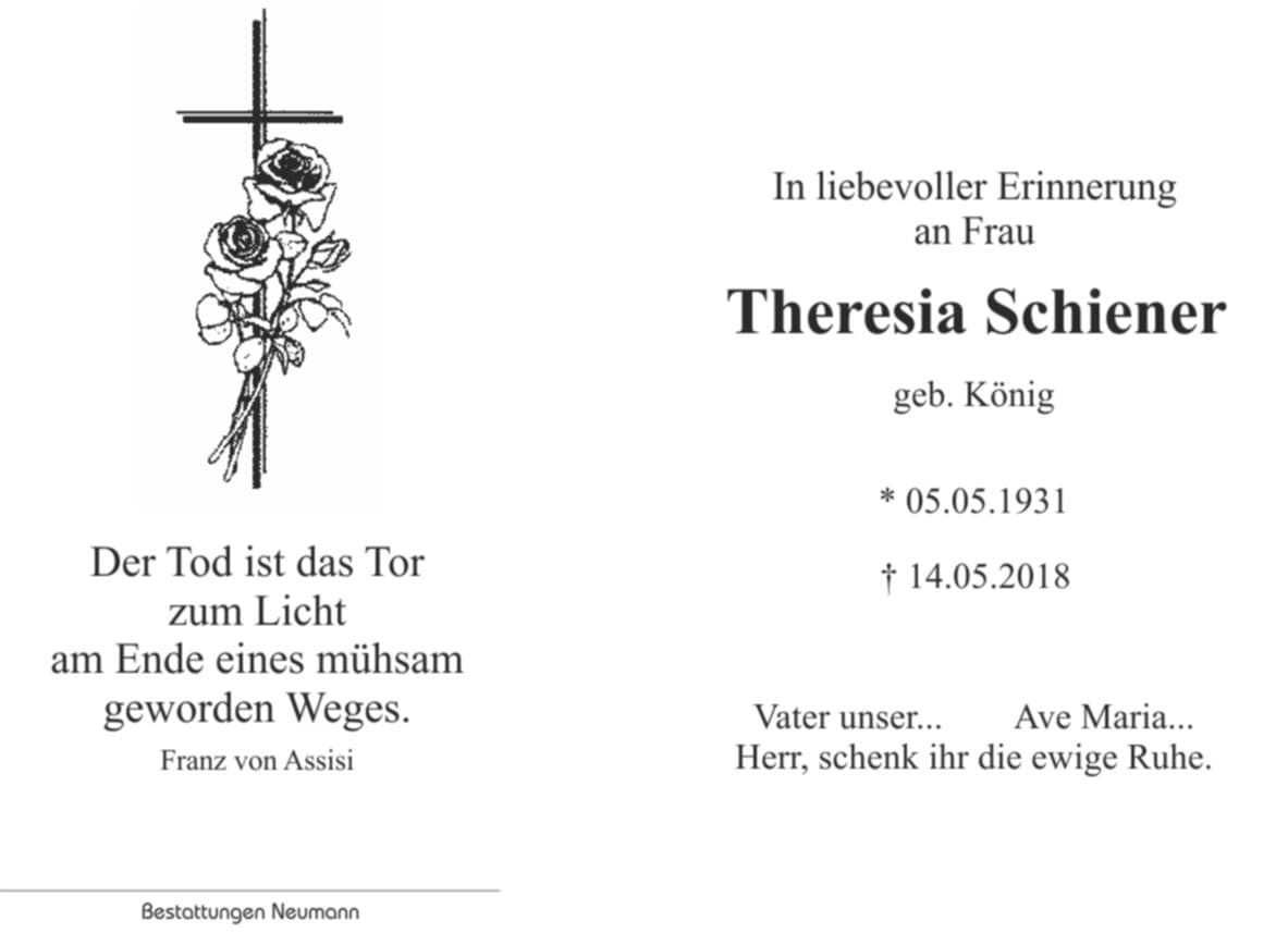 Frau Theresia Schiener