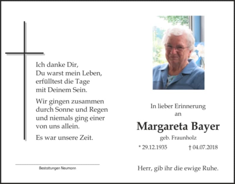 Frau Margareta Bayer