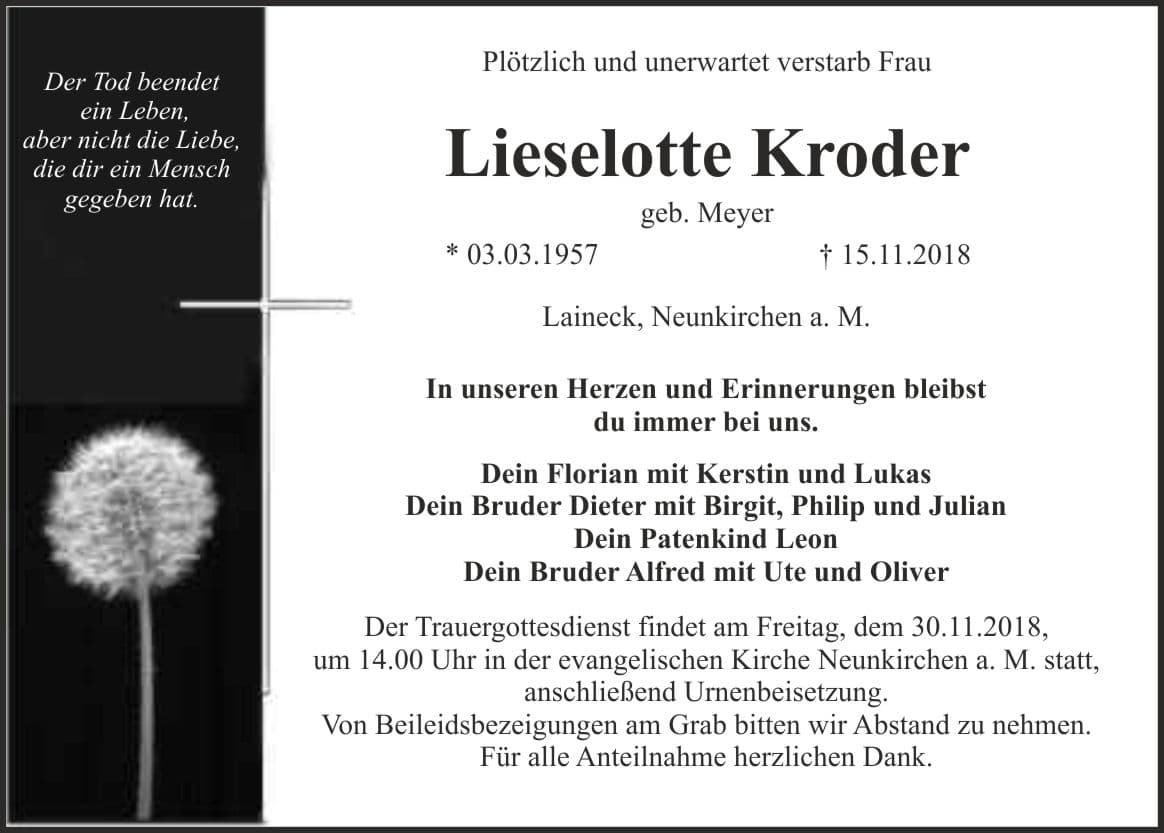 Frau Lieselotte Kroder