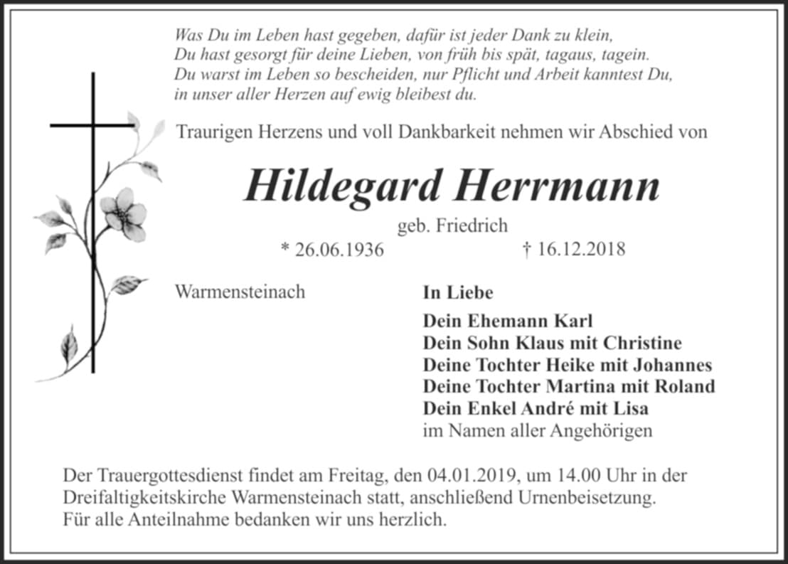 Frau Hildegard Herrmann