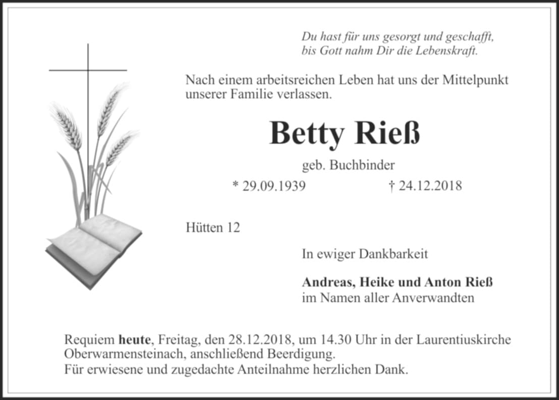 Frau Betty Rieß