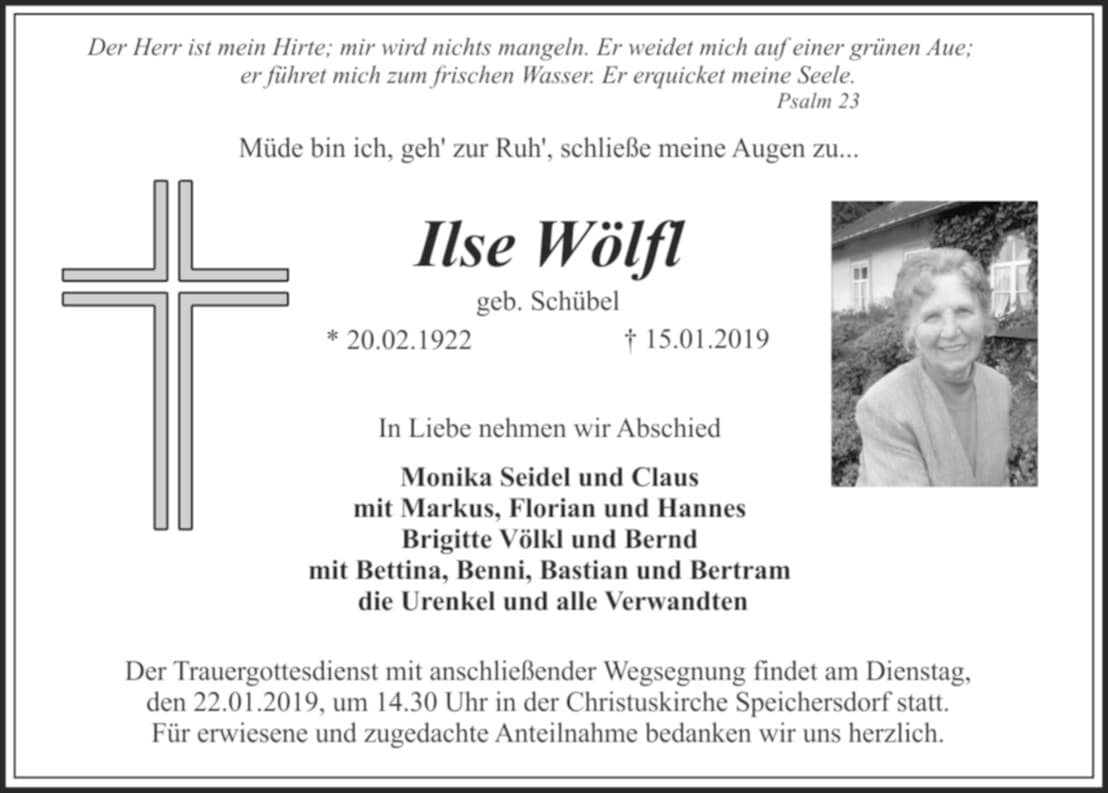 Frau Ilse Wölfl