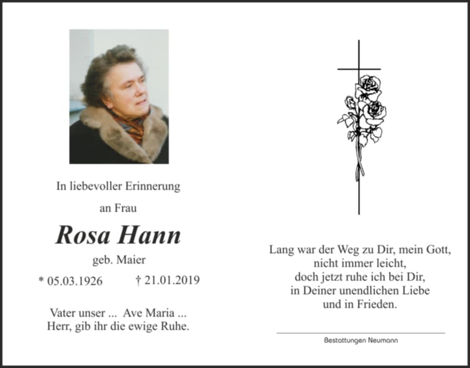 Frau Rosa Hann
