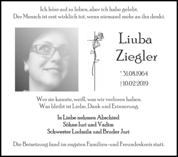 Frau Liuba Ziegler