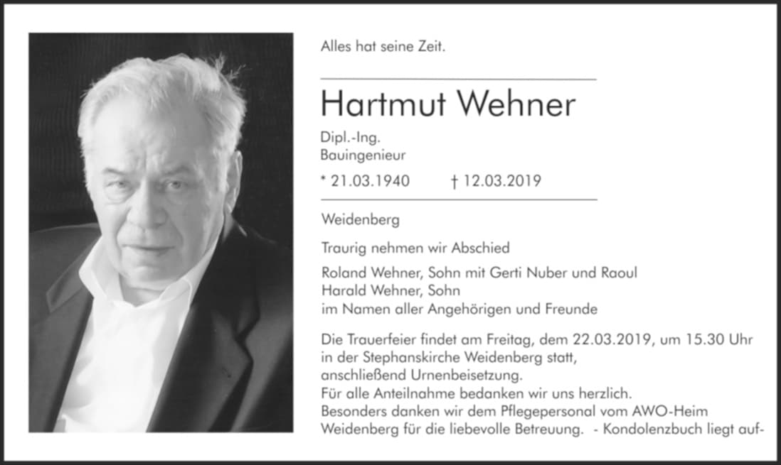 Herr Hartmut Wehner