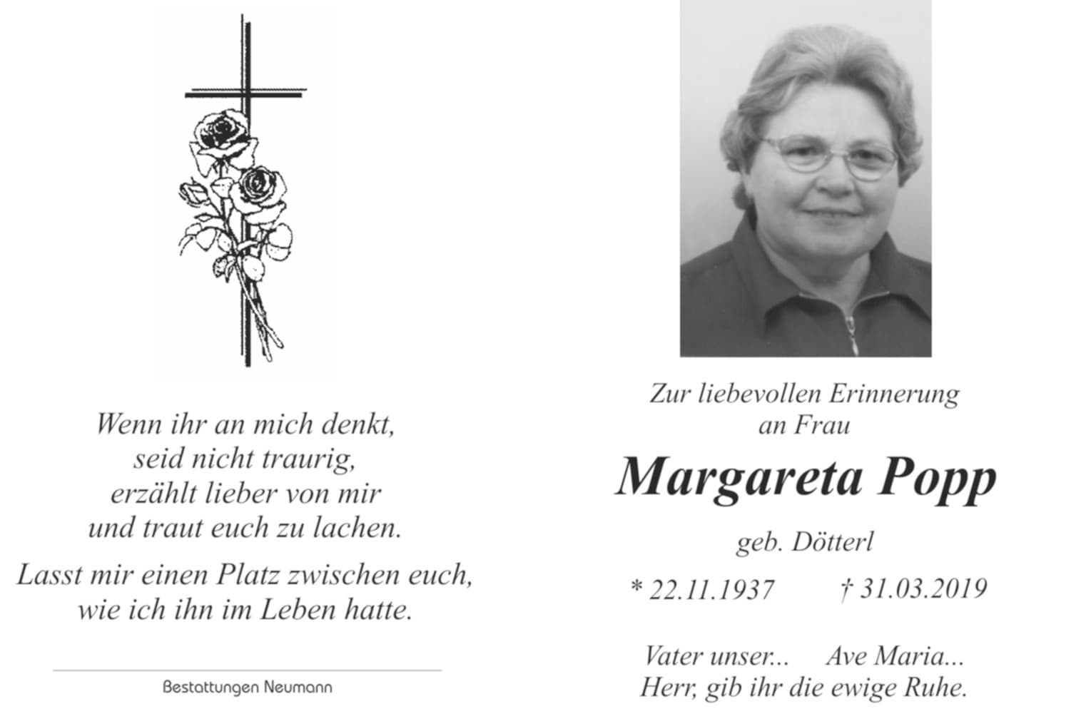 Frau Margareta Popp