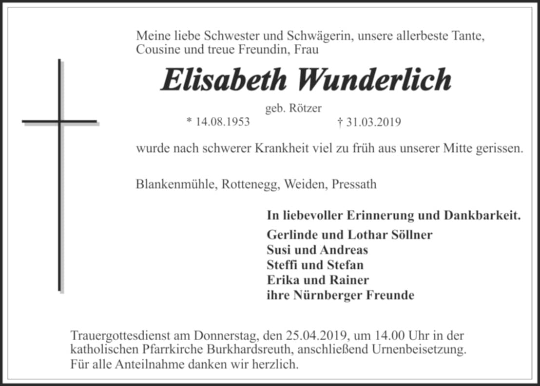 Frau Elisabeth Wunderlich