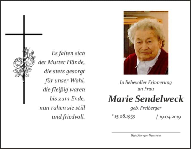 Frau Marie Sendelweck