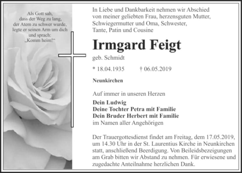 Frau Irmgard Feigt