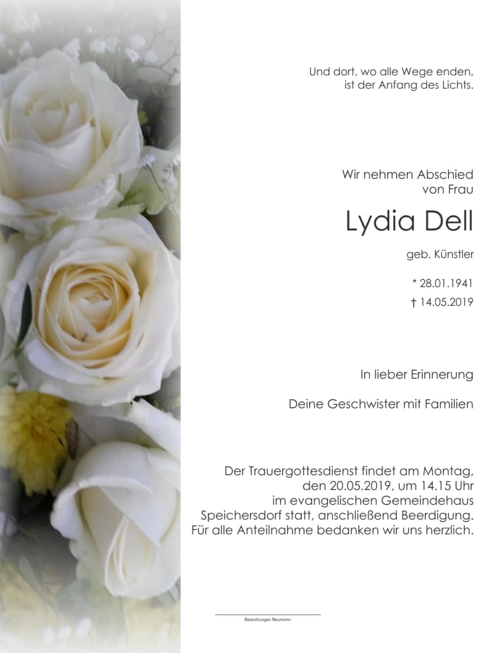 Frau Lydia Dell