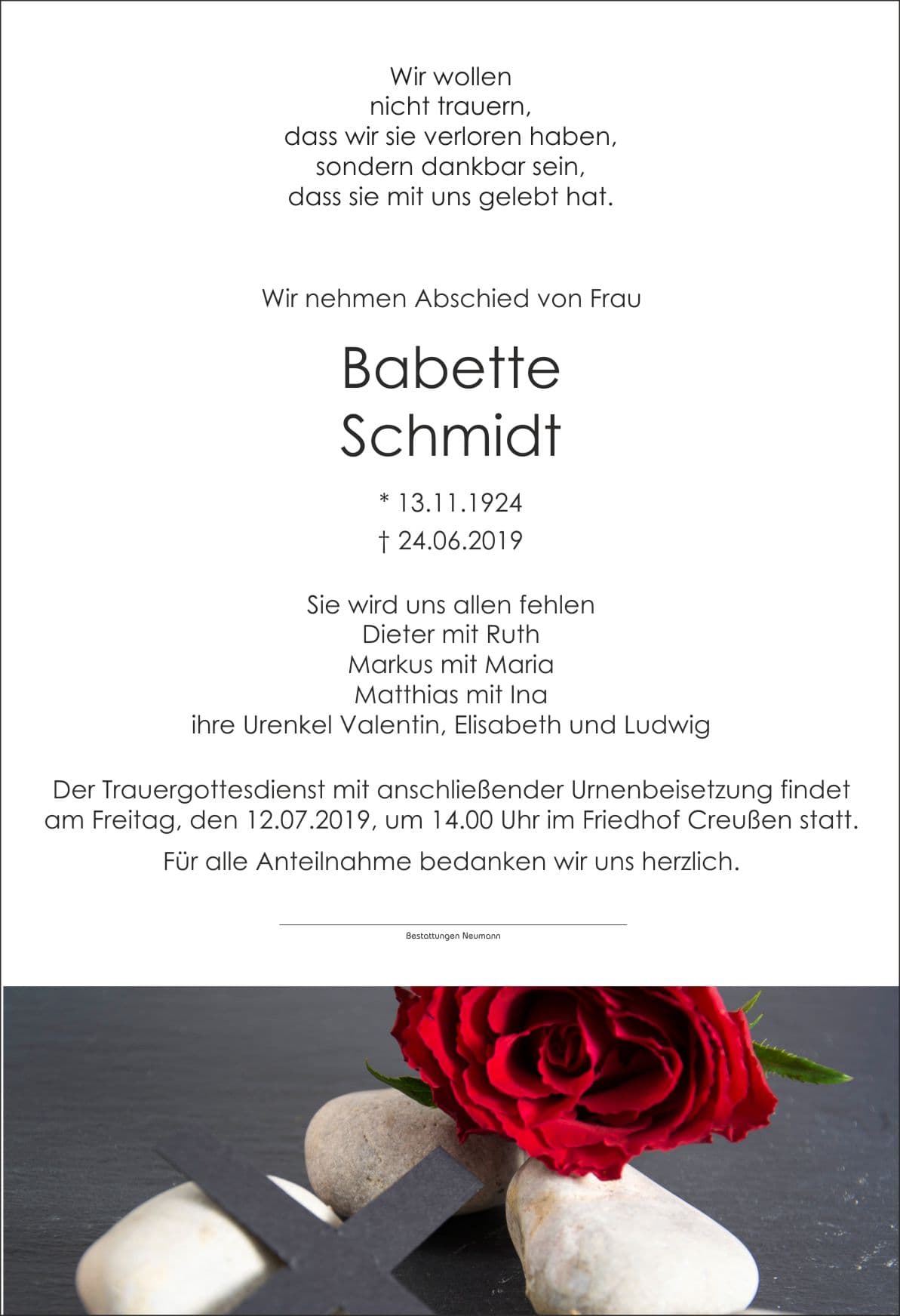 Frau Babette Schmidt