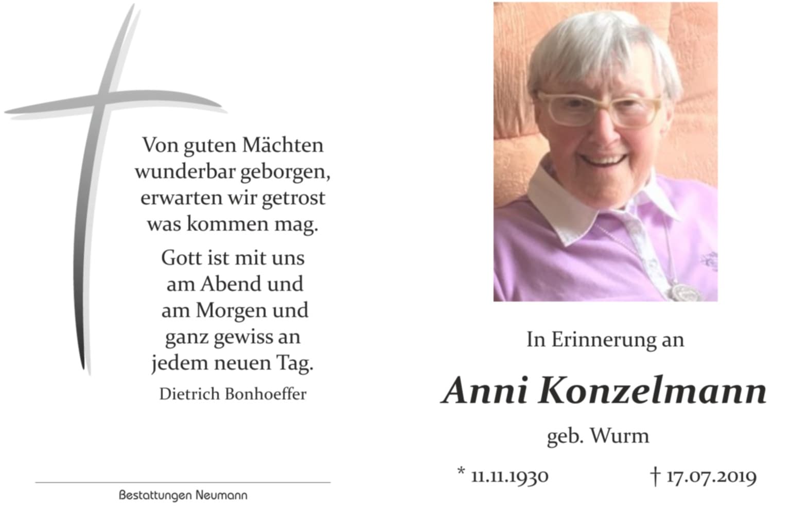 Frau Anni Konzelmann