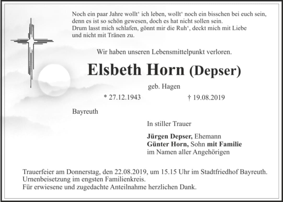 Frau Elsbeth Horn (Depser)