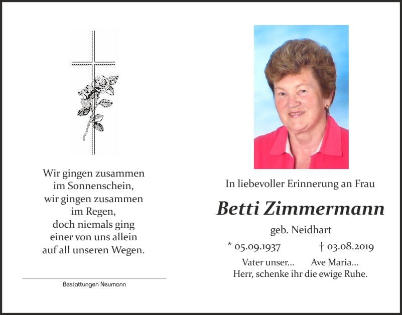 Frau Betti Zimmermann