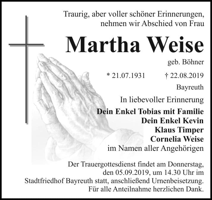 Frau Martha Weise