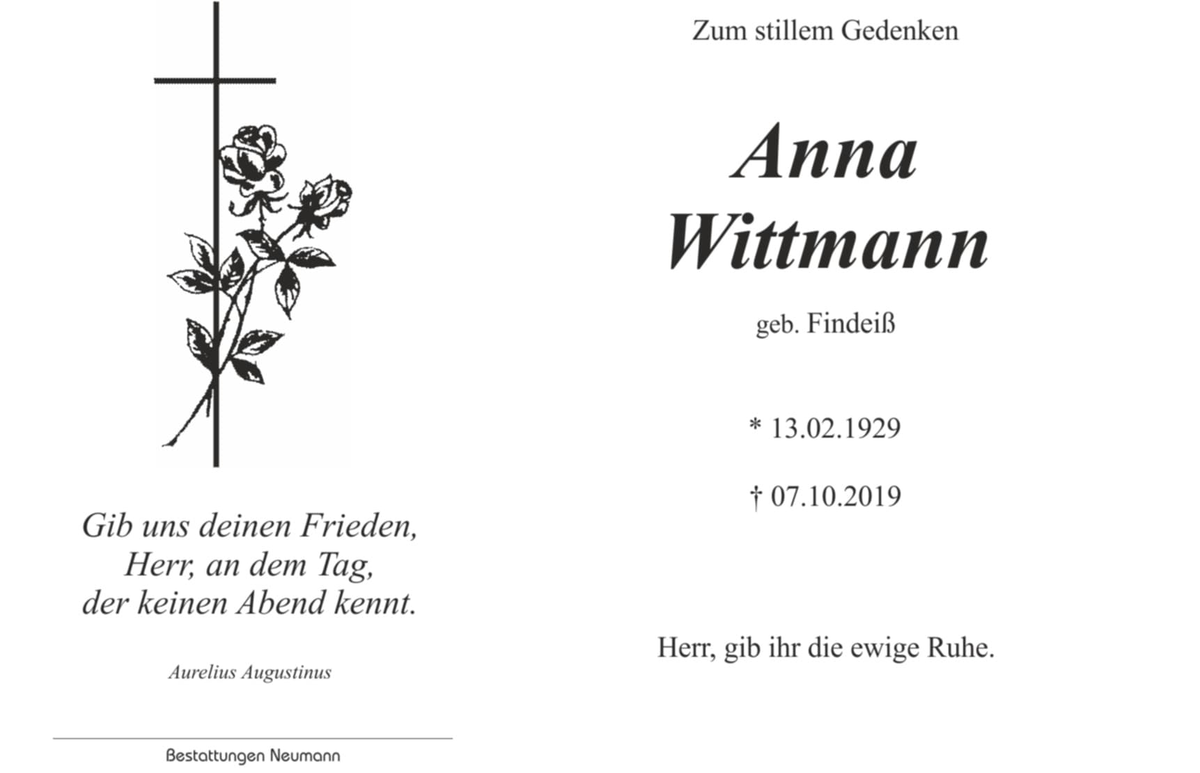 Frau Anna Wittmann