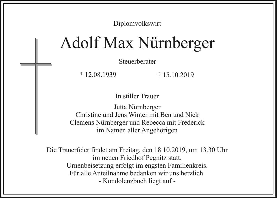 Herr Adolf Max Nürnberger