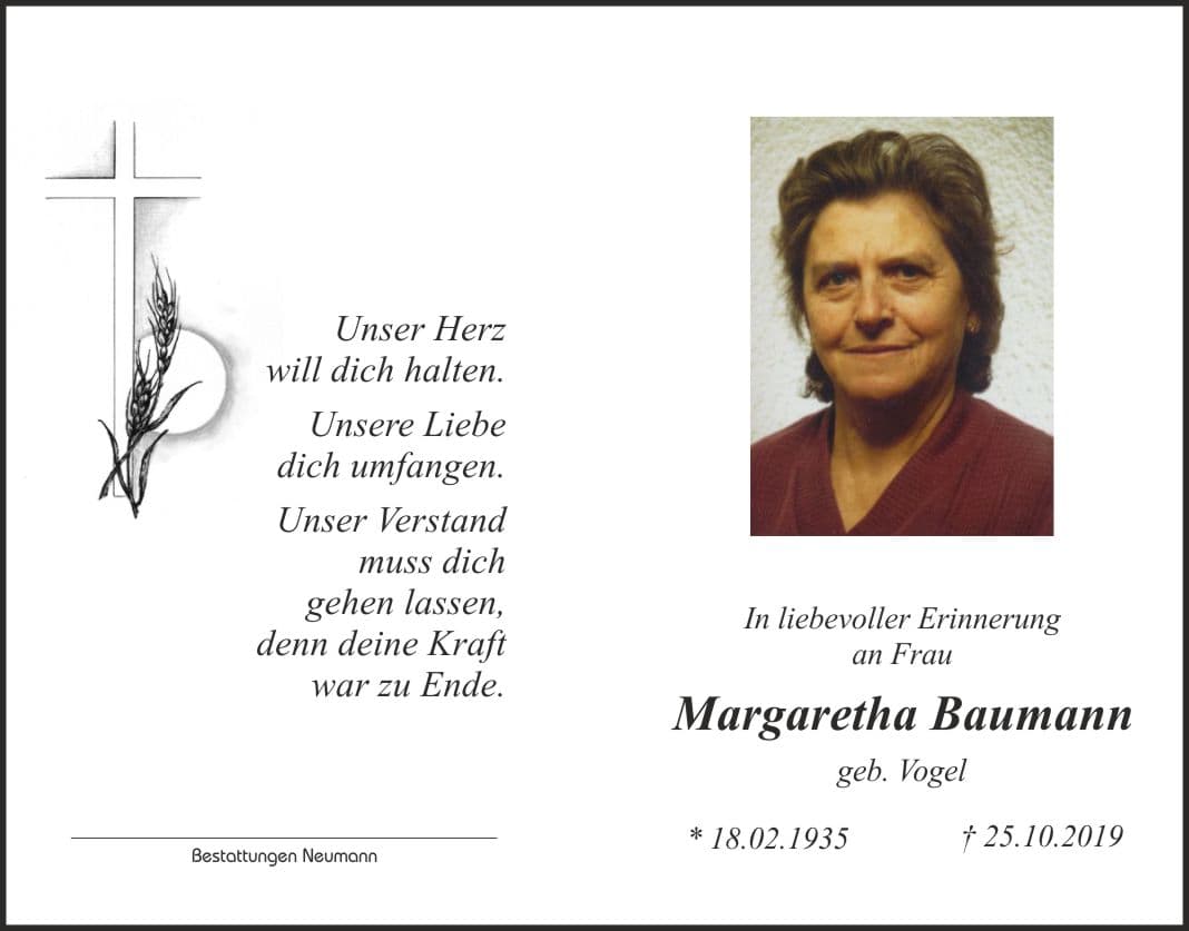 Frau Margaretha Baumann