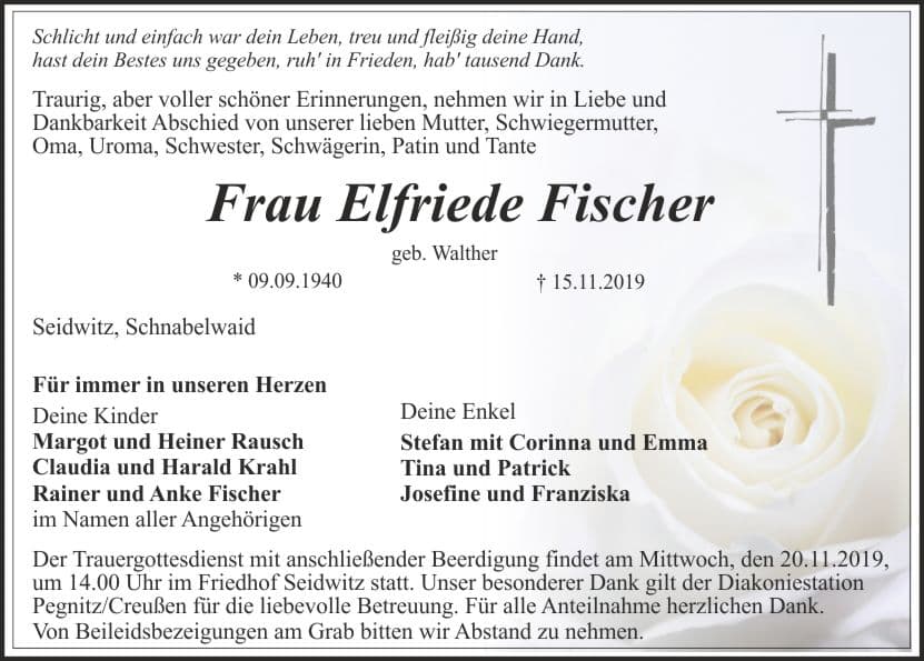 Frau Elfriede Fischer