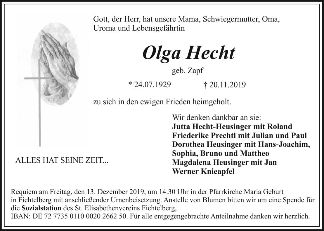 Frau Olga Hecht