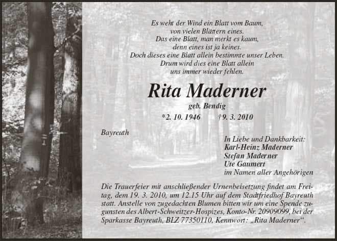 Frau Rita Maderner