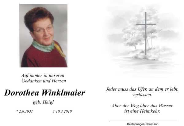 Frau Dorothea Winklmaier