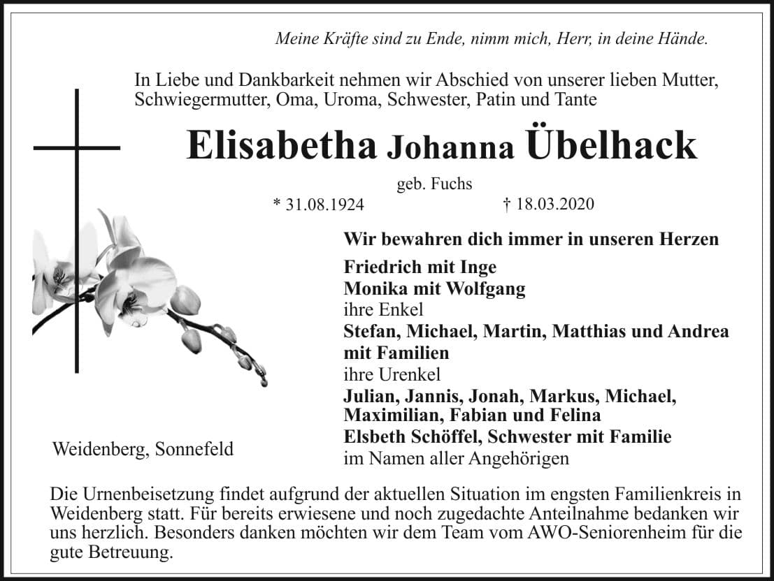 Frau Elisabetha Übelhack