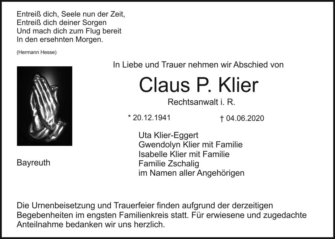 Herr Claus-Peter Klier