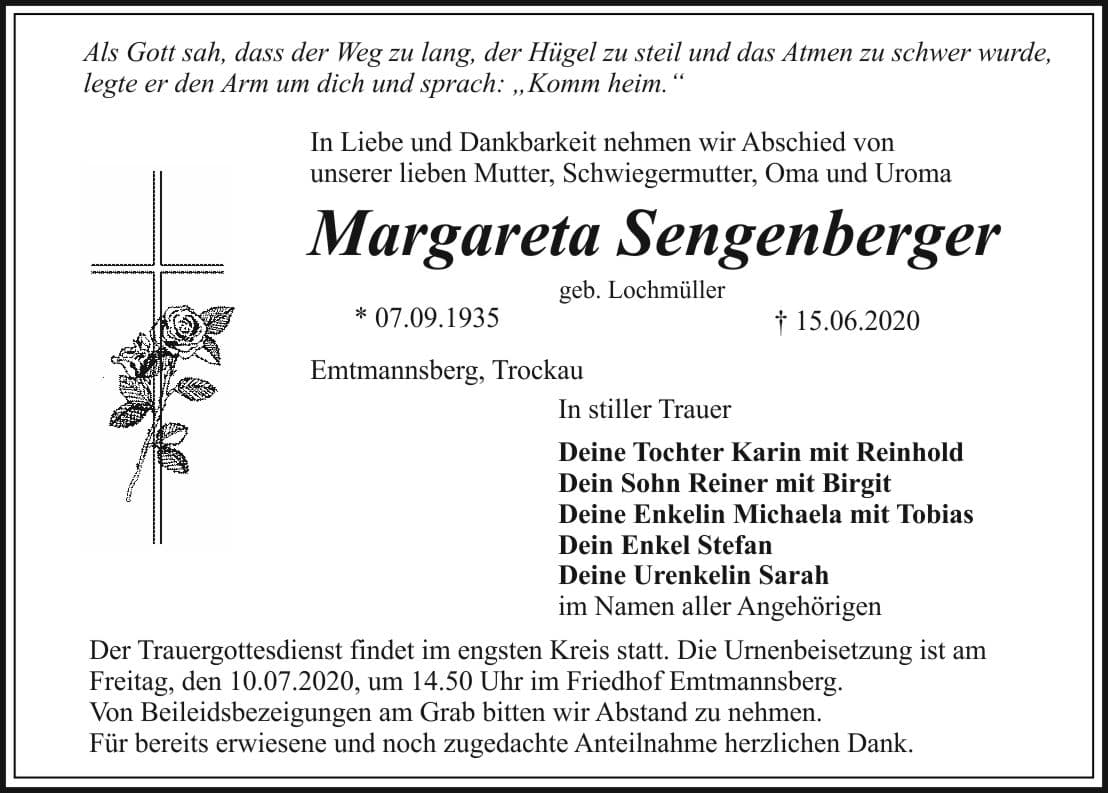 Frau Margareta Sengenberger