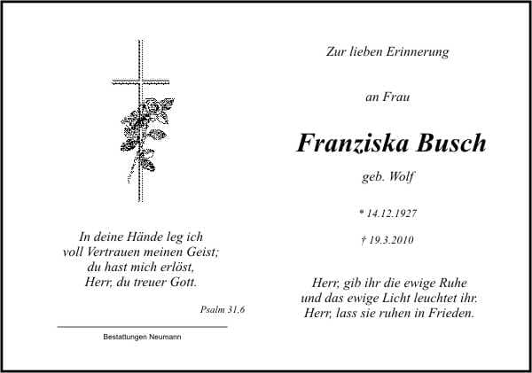 Frau Franziska Busch