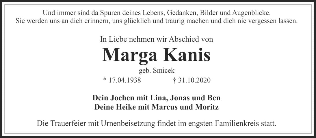 Frau Marga Kanis