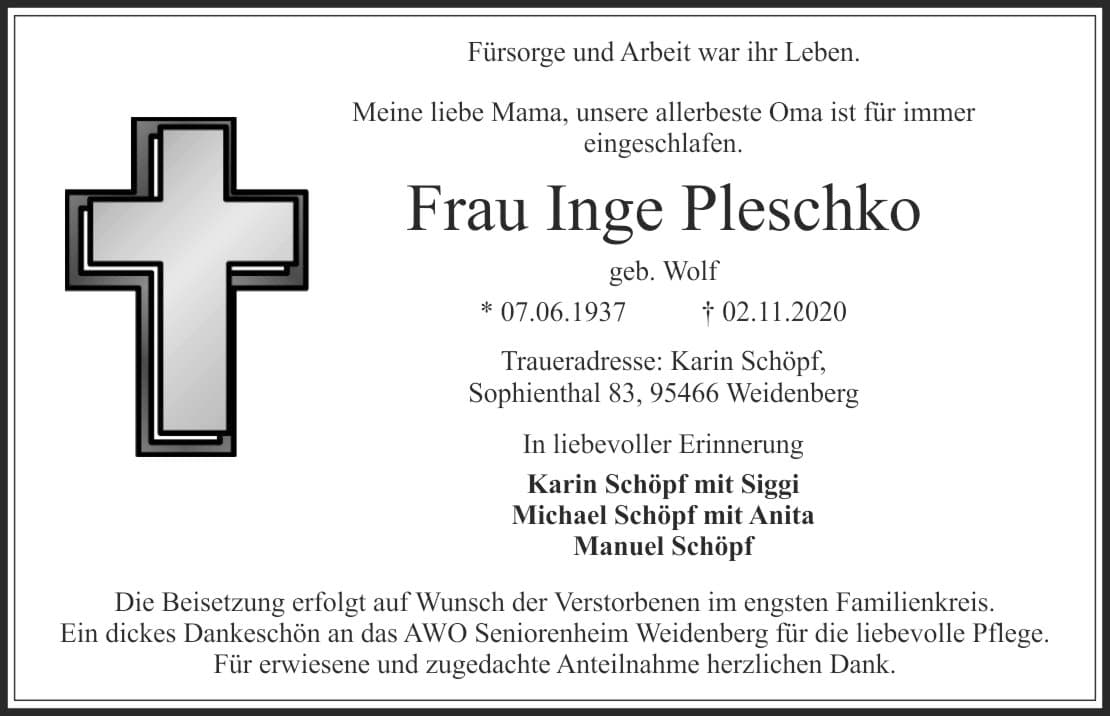 Frau Inge Pleschko