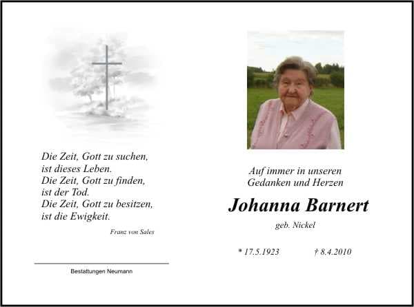 Frau Johanna Barnert
