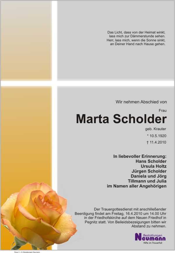 Frau Marta Scholder