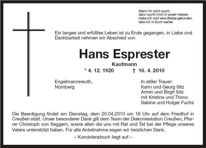 Herr Johann Esprester
