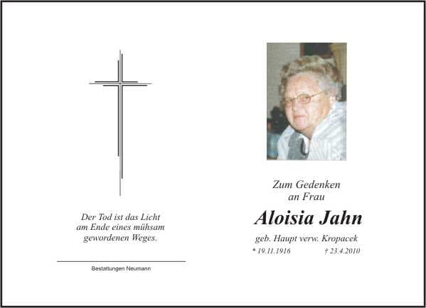 Frau Aloisia Jahn