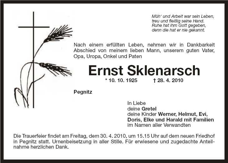 Herr Ernst Sklenarsch