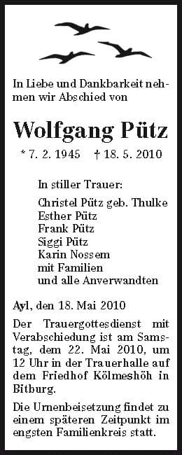 Herr Wolfgang Pütz